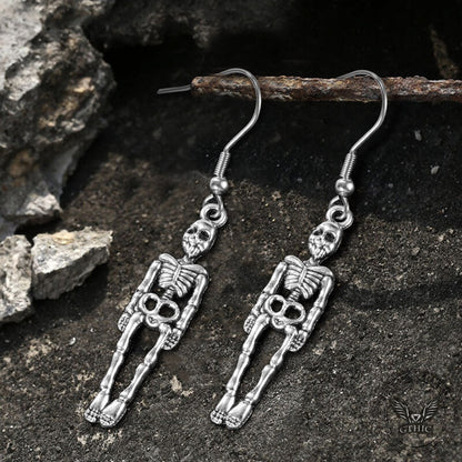 Punk Skeleton Bones Stainless Steel Earrings