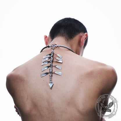Punk Spine Titanium Steel Necklace