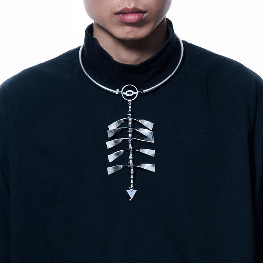 Punk Spine Titanium Steel Necklace