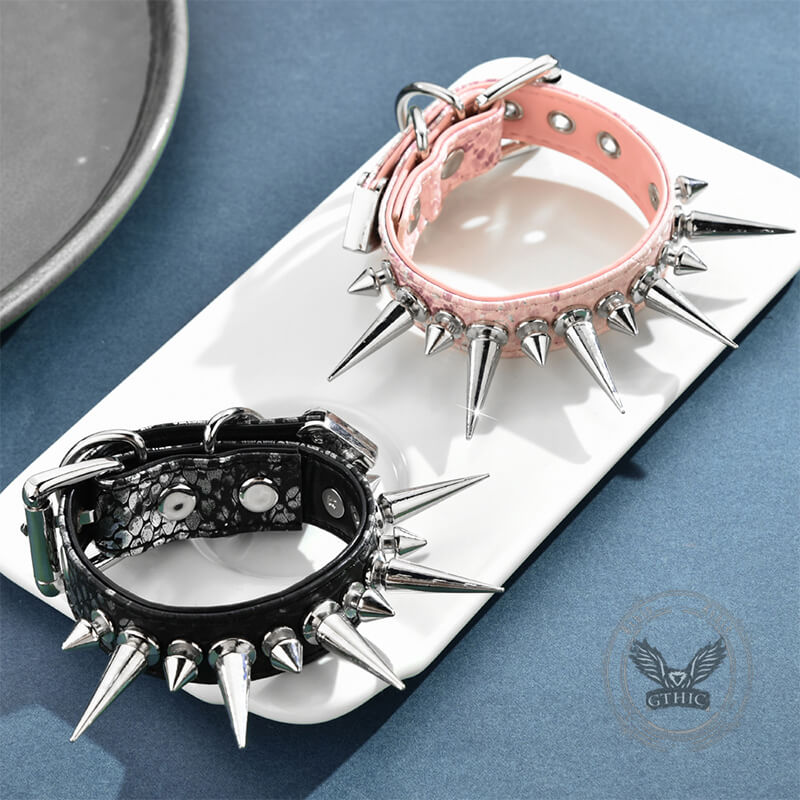 Punk Studded Snake Pattern Leather Rivet Bracelet