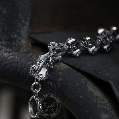 Punk Style Stainless Steel Skull Bracelet