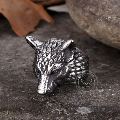 Punk Viking Wolf Head Stainless Steel Ring
