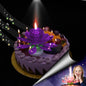 Purple "Happy Birthday" Singing Musical Flower Candle - Rotating Party Light Magical Lotus Music Cake Candles