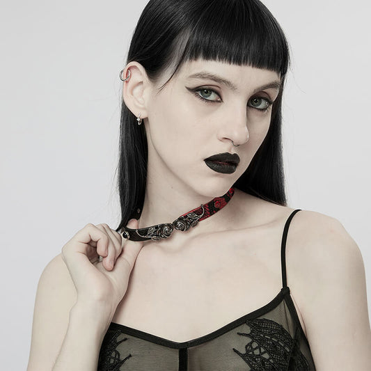 Python Pattern Rose Buckle Choker Necklace