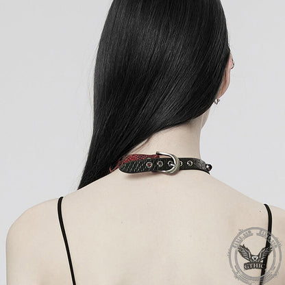Python Pattern Rose Buckle Choker Necklace