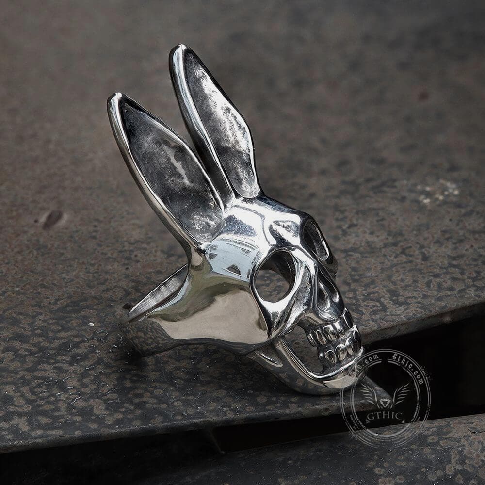 Bunny Rabbit Skull Stainless Steel Ring
