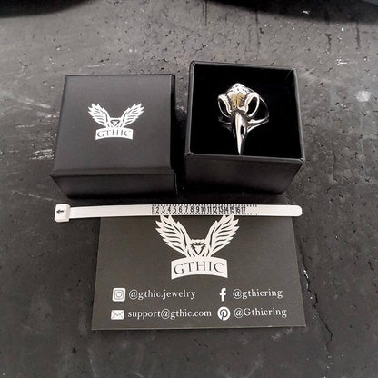 Raven Beak Skull Stainless Steel Ring