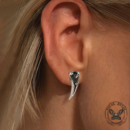 Raven Beak Stainless Steel Stud Earrings