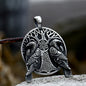 Raven Tree Of Life Stainless Steel Viking Pendant