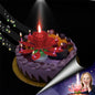 Red "Happy Birthday" Singing Musical Flower Candle - Rotating Party Light Magical Lotus Music Cake Candles