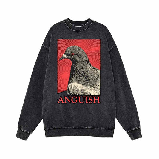 Red Eye Pigeon Anguish Vintage Washed Sweatshirt