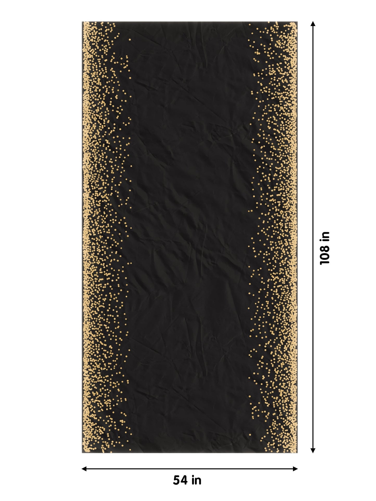 Celebrate Printed Plastic Table Cover 54" x 108" Black/Gold