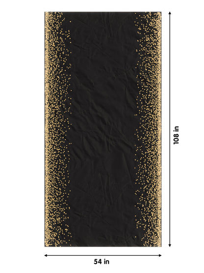 Celebrate Printed Plastic Table Cover 54" x 108" Black/Gold