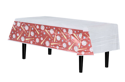 Baseball Print Plastic Table Cover | Case of 48
