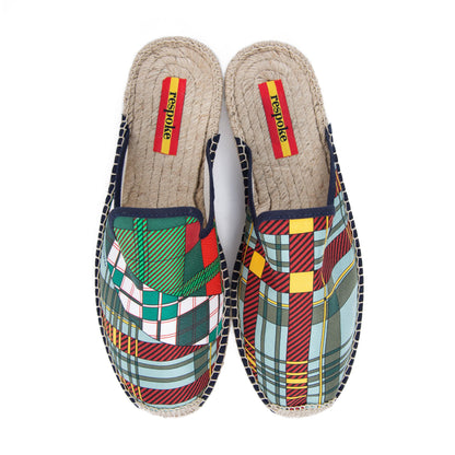 CHE Green Plaid Mule Espadrilles