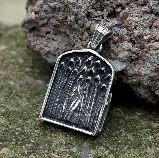 Retro Cross Ghost Stainless Steel Religion Pendant