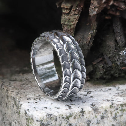 Retro Dragon Spine Stainless Steel Ring
