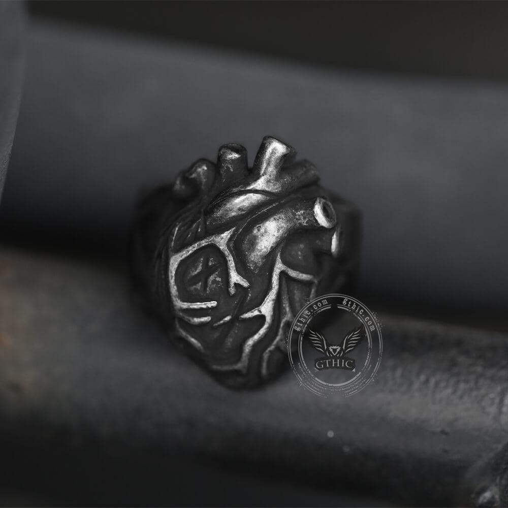 Retro Heart Stainless Steel Ring