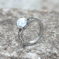 Gothic Gem-Set Stainless Steel Ring