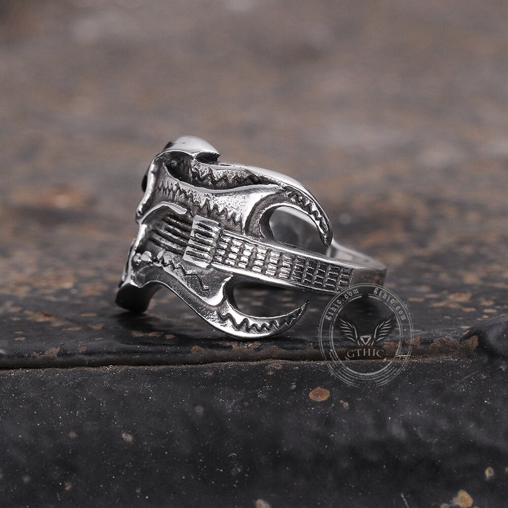 Retro Rock Skull Stainless Steel Open Ring