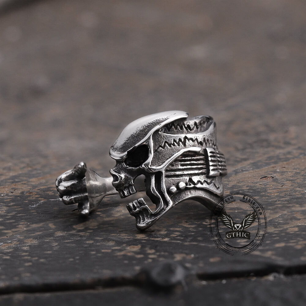 Retro Rock Skull Stainless Steel Open Ring