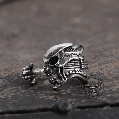 Retro Rock Skull Stainless Steel Open Ring