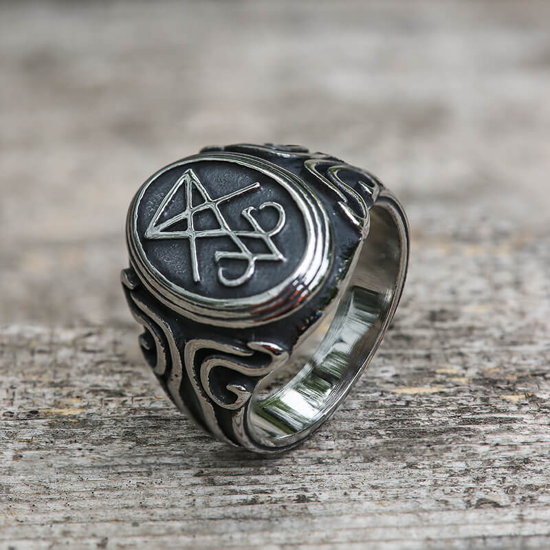 Retro Sigil of Lucifer Stainless Steel Ring