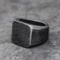 Retro Simple Plain Stainless Steel Square Ring