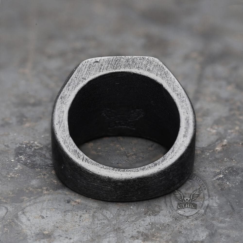 Retro Simple Plain Stainless Steel Square Ring