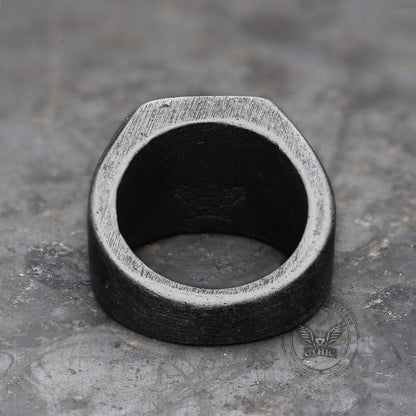 Retro Simple Plain Stainless Steel Square Ring