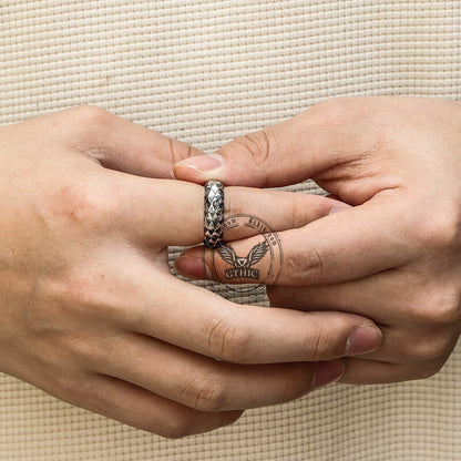 Retro Snake Scale Stainless Steel Ring