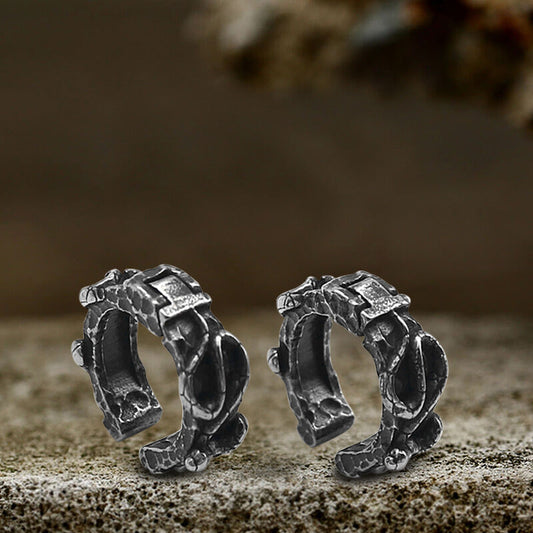 Retro Snake Stainless Steel Ear Cuffs
