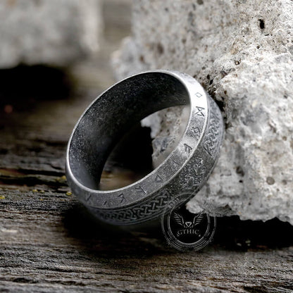 Retro Tree Of Life Knot Stainless Steel Viking Ring