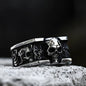 Rose Skull Stainless Steel Goth Ring