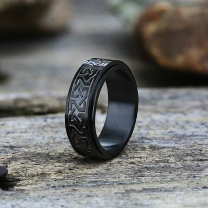 Celtic Knot Stainless Steel Viking Spinner Ring