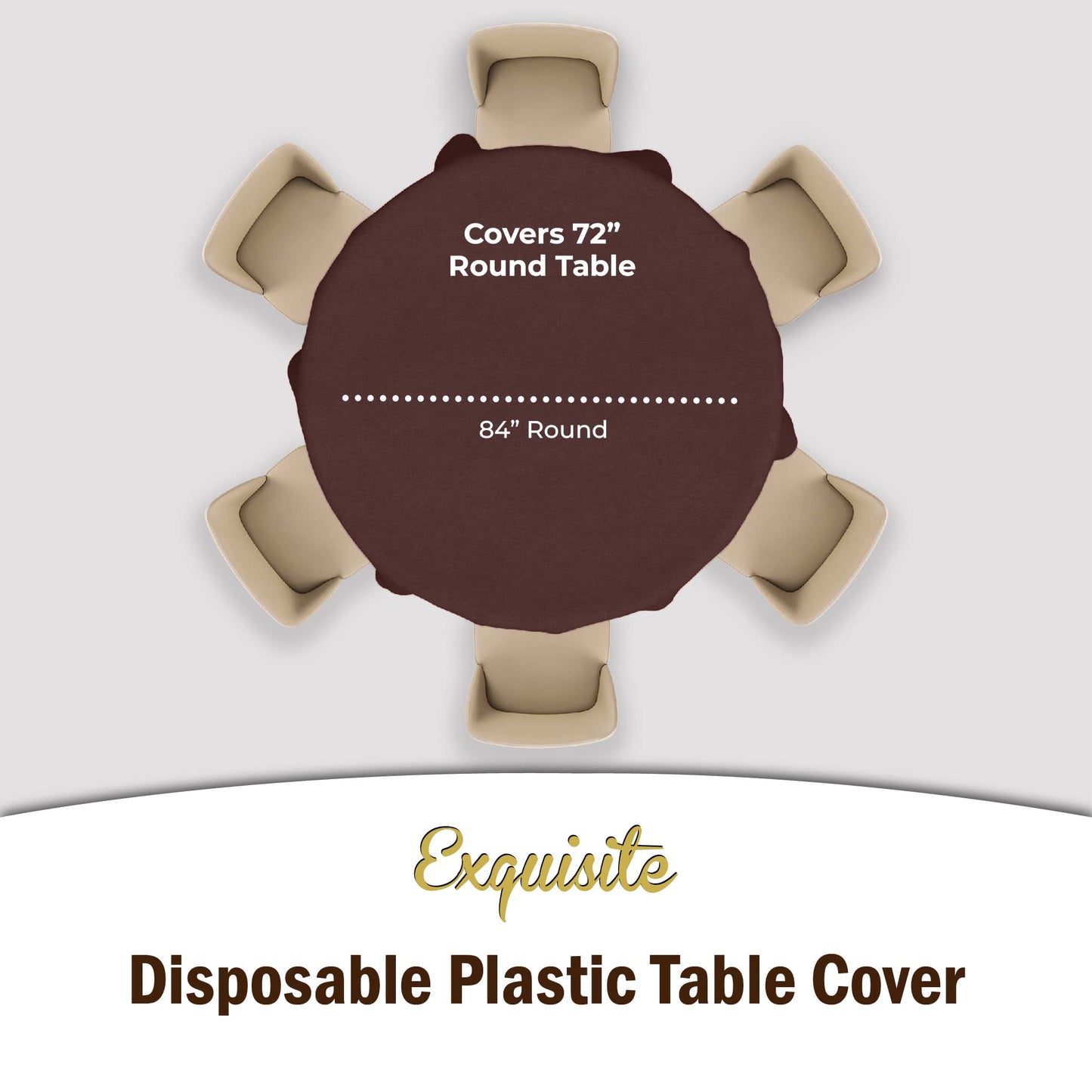 Round Brown Plastic Table Cover