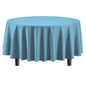 Round Sky Blue Plastic Table Cover