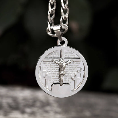 Round Shaped Crucifixion of Jesus Cross Pendant