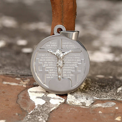 Round Shaped Crucifixion of Jesus Cross Pendant