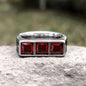 Runes 3-Stone CZ Zircon Stainless Steel Ring