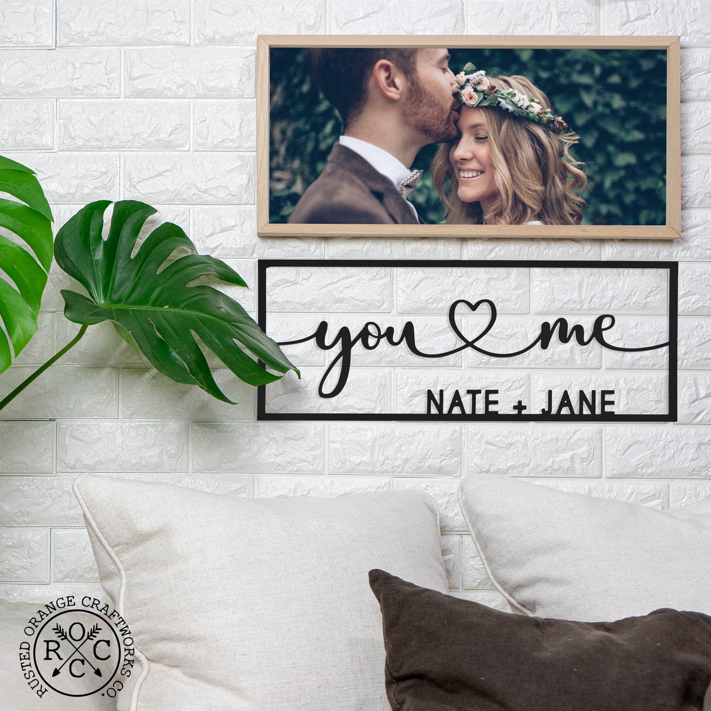 So Happy Together Personalized Name Sign - You And Me sign for bedroom or wedding