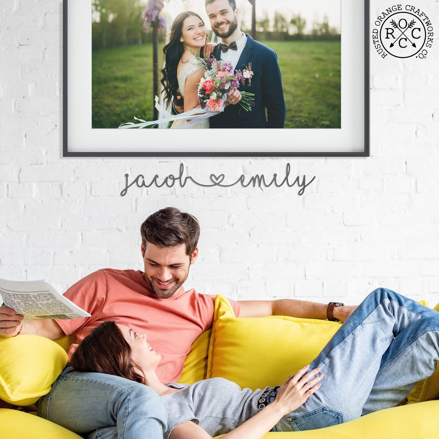 I Heart You - Couples Love Decor Wall Art for Bedroom Above Bed Gift