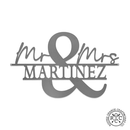 Mr and Mrs Personalized Name Sign - Couple Gifts Wall Decor For Bedroom