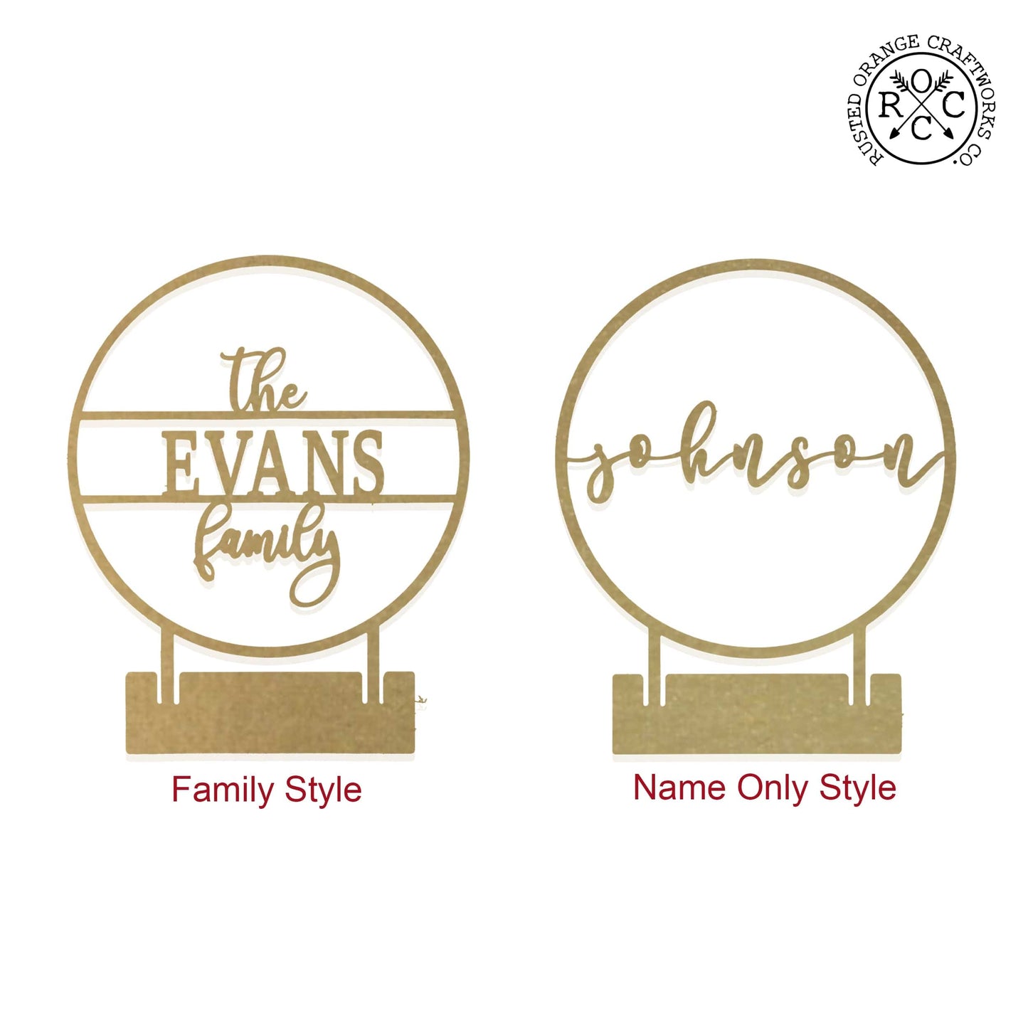 Anderson Tabletop or Shelf Personalized Name Sign - 2 Styles - Last Name Signs