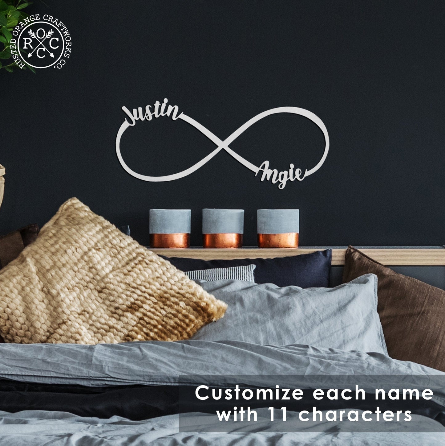 Infinity Sign- bedroom wall decor for couples, anniversary and wedding, eternity symbol