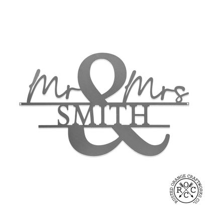 Mr and Mrs Personalized Name Sign - Couple Gifts Wall Decor For Bedroom