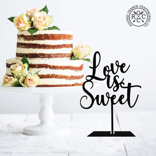 Love is Sweet Reception Decor - Rustic Wedding Decorations Love Sign