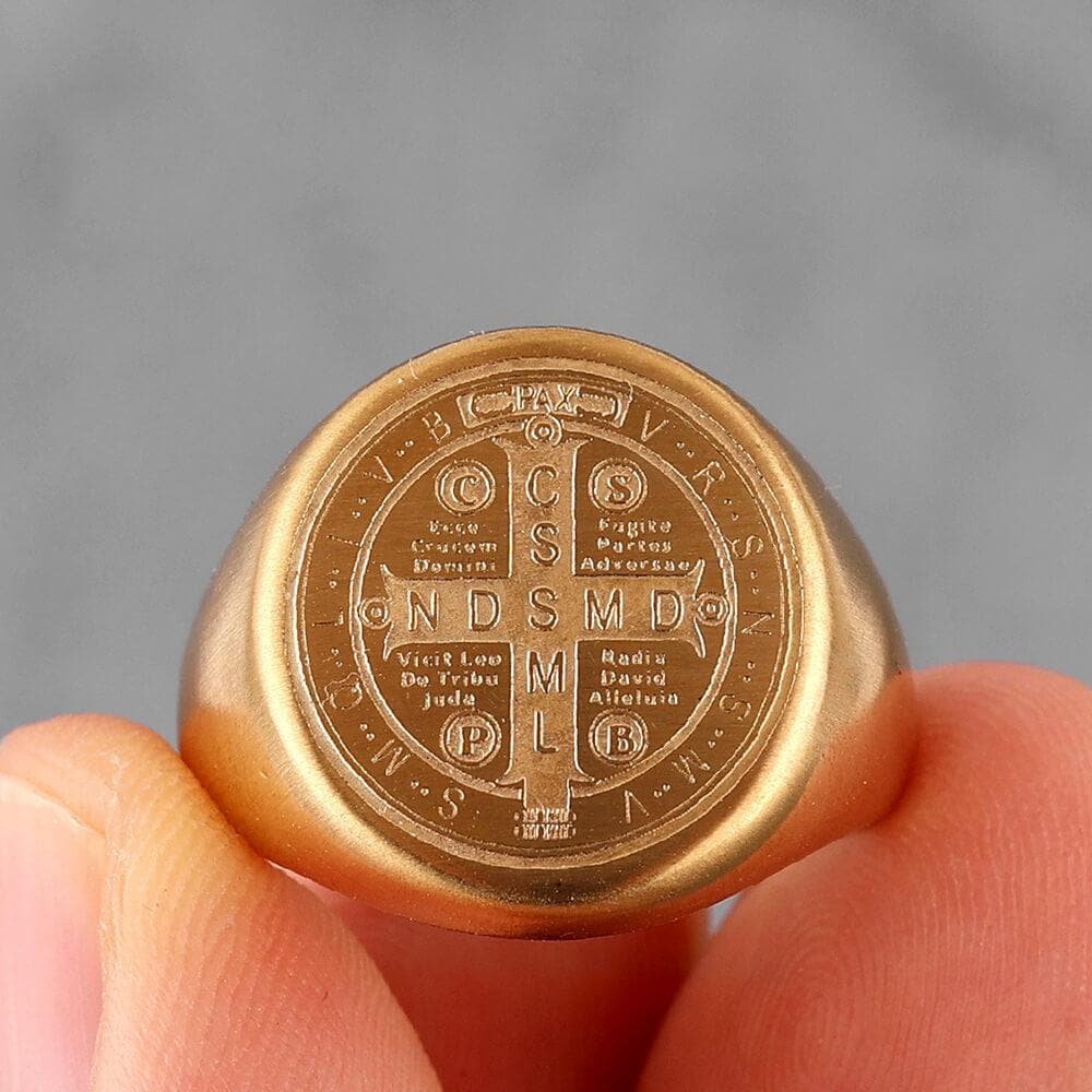 Saint Benedict Medal Stainless Steel Ring