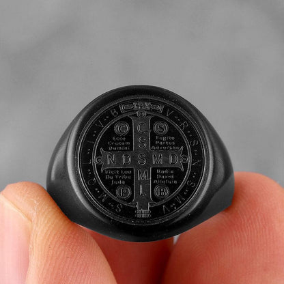 Saint Benedict Medal Stainless Steel Ring