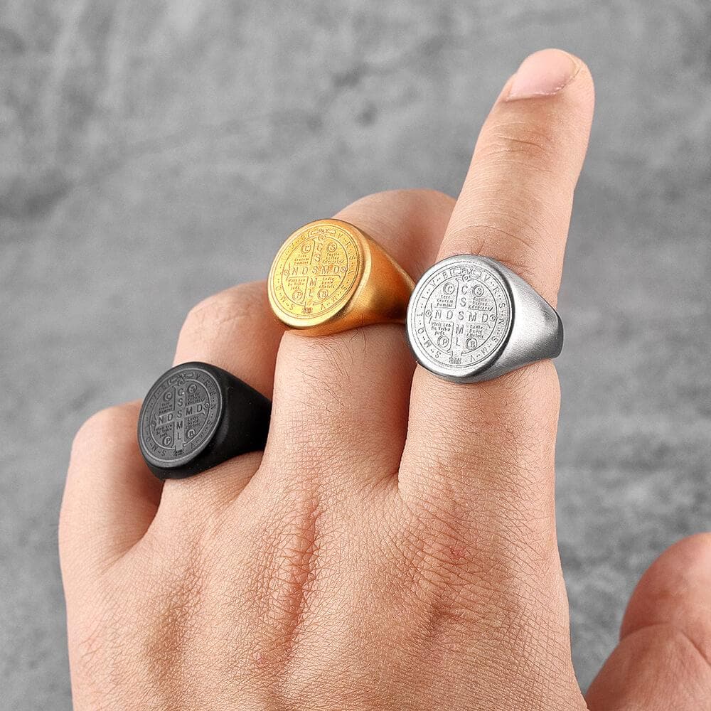 Saint Benedict Medal Stainless Steel Ring